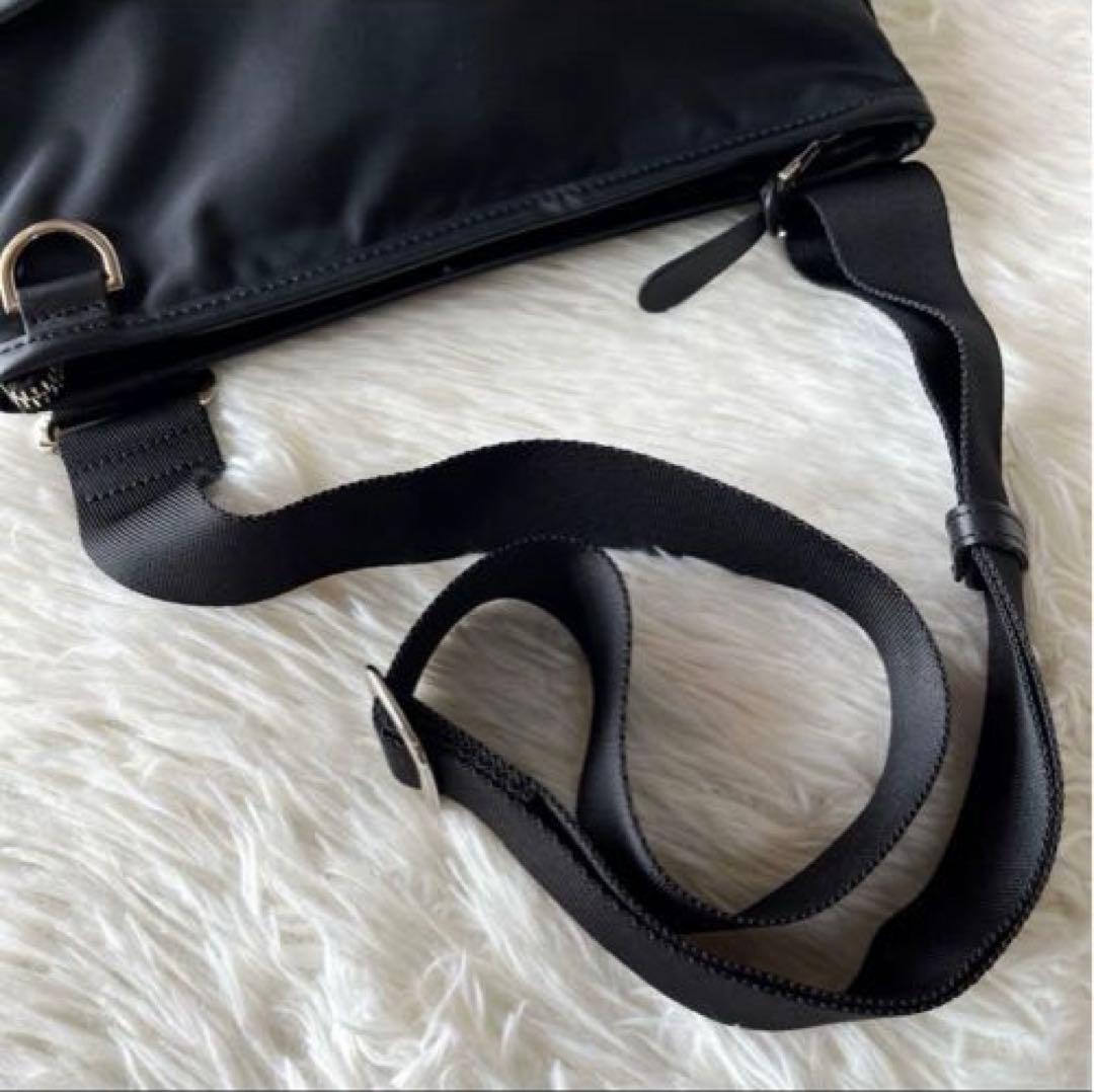 極美品agnes.b アニエスベー ナイロン ショルダーバッグ レザー