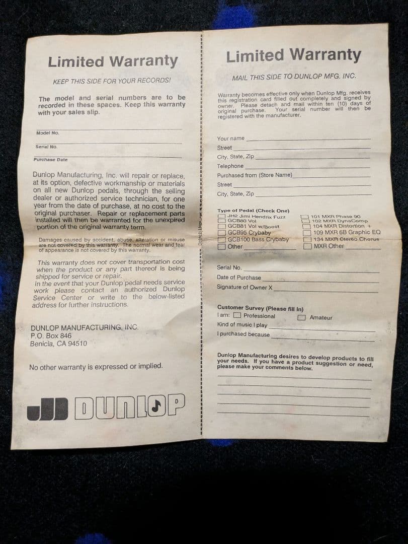 MXR distortion+　m104　87年初期ジムダン製　箱説明書付き