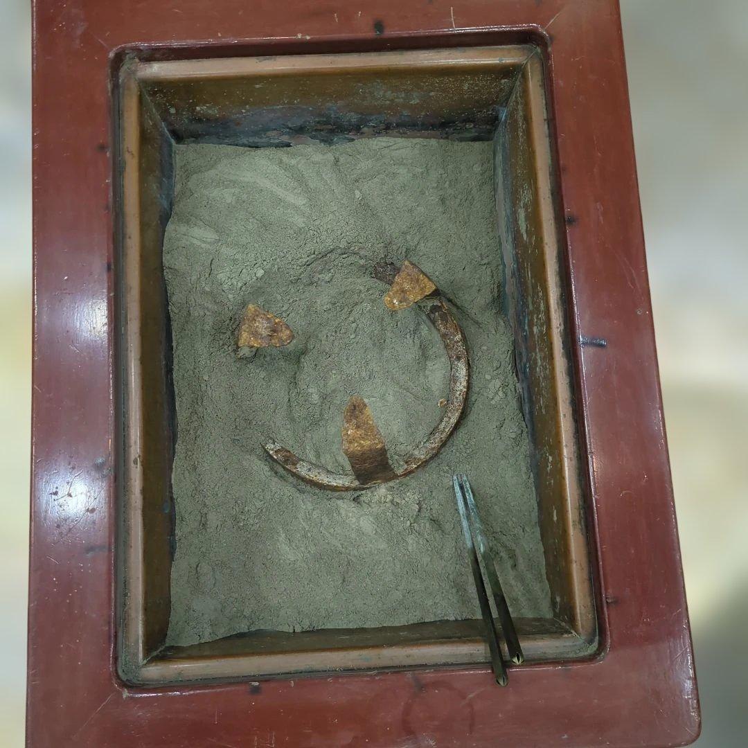 骨董　長火鉢　朱漆　木製　内側銅器　灰　火箸付き　テーブル