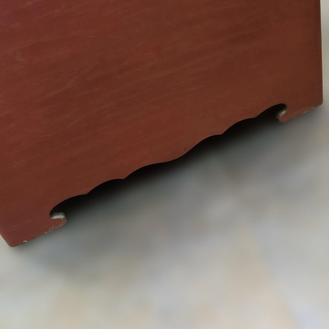 骨董　長火鉢　朱漆　木製　内側銅器　灰　火箸付き　テーブル