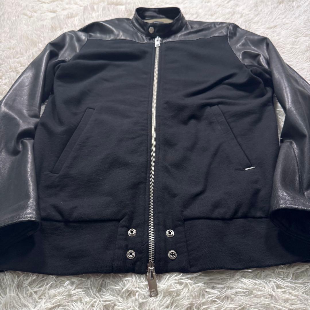 バ*ー様 美品/希少✨DIESEL ライダースジャケット　羊革　切替え　ダブルジ