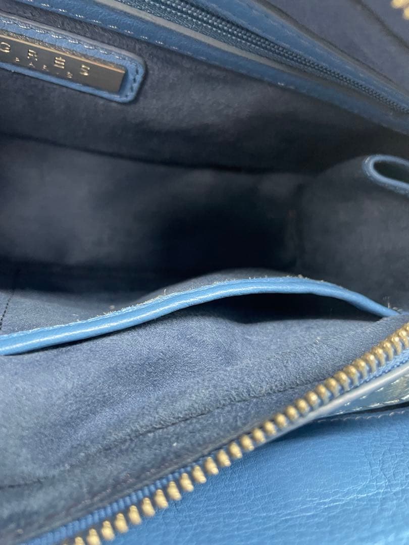 GRES グレ クロコダイル ハンドバッグ ブルー系