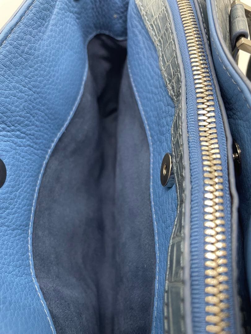 GRES グレ クロコダイル ハンドバッグ ブルー系