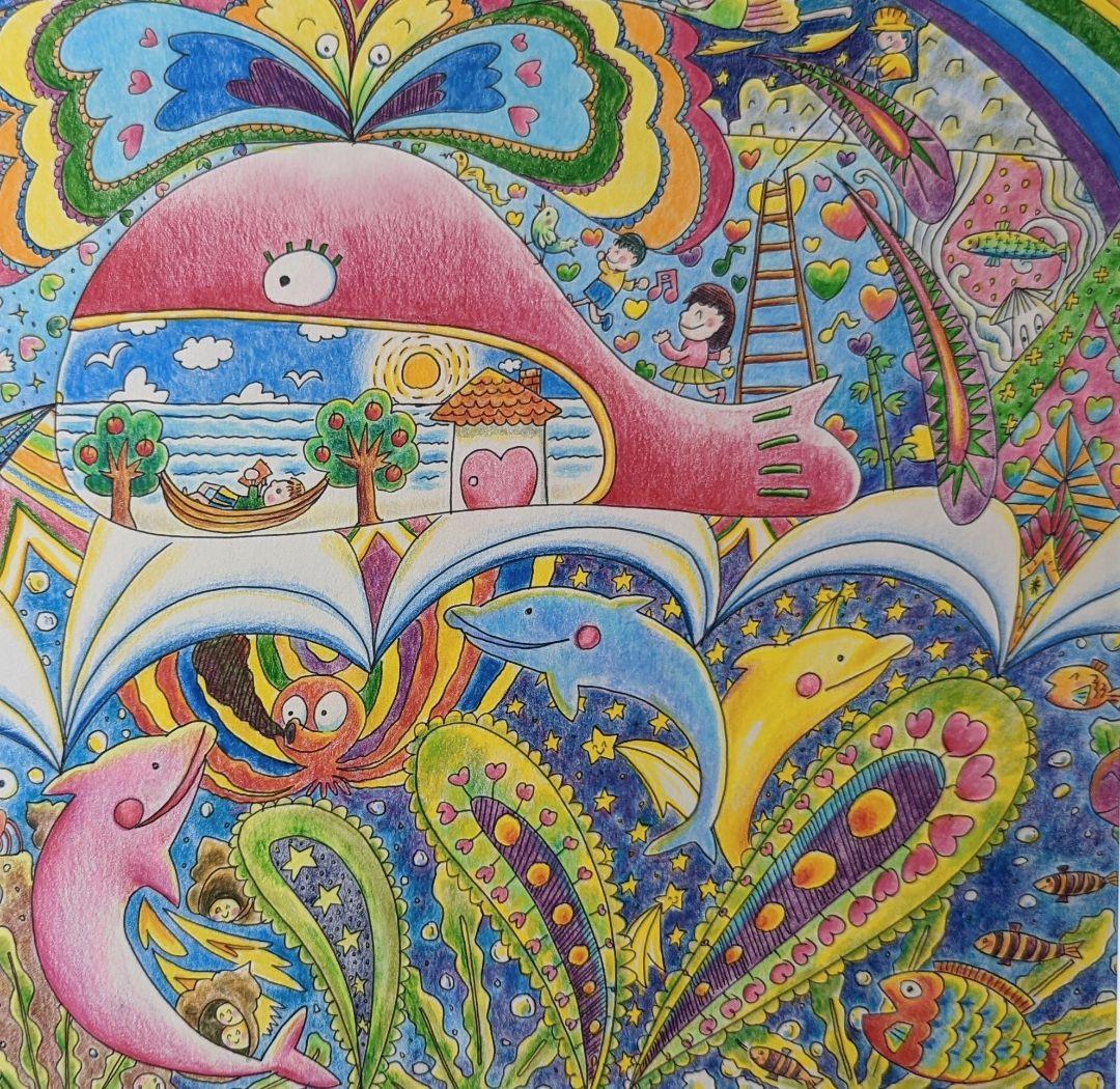 【パラダイス】 イルカ くじら ヒーリングアート 愛  虹 インテリア