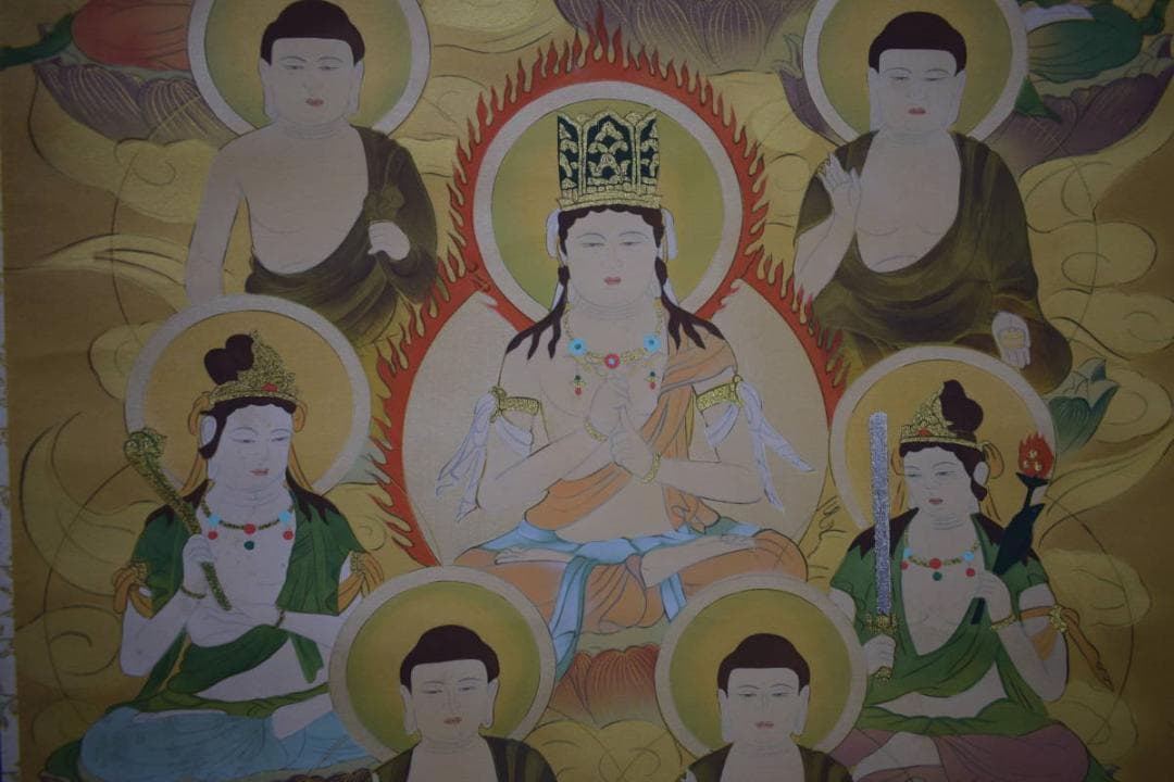 真作/島田葆光/十三仏図/十三佛図/布袋屋掛軸HI-996