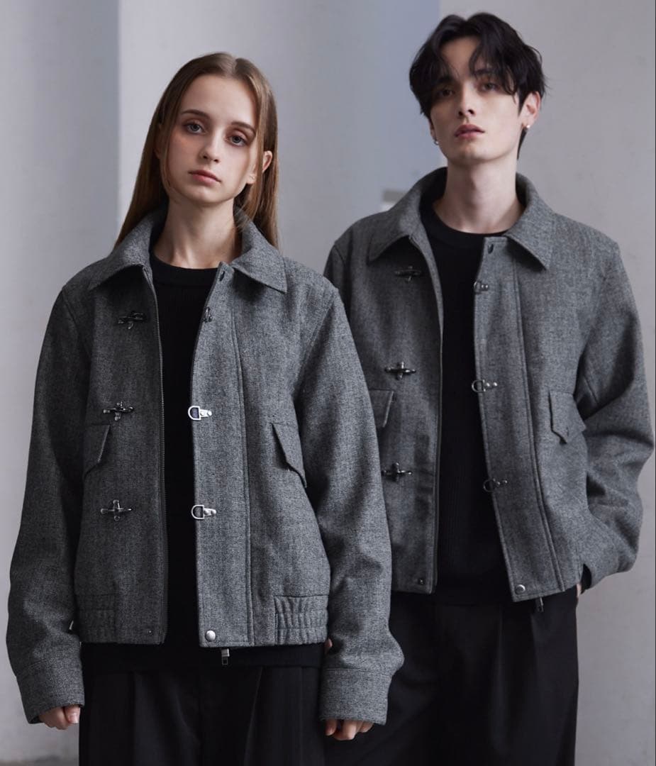 CLEL ウールブレンドヘリンボーンツイードファイヤーマンブルゾン　M 新品