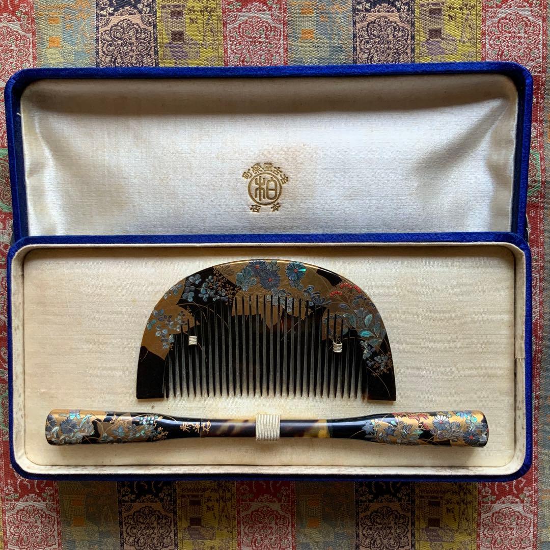 べっこう　 鼈甲 櫛 かんざし 簪　名古屋栄町柏本店￼箱付き