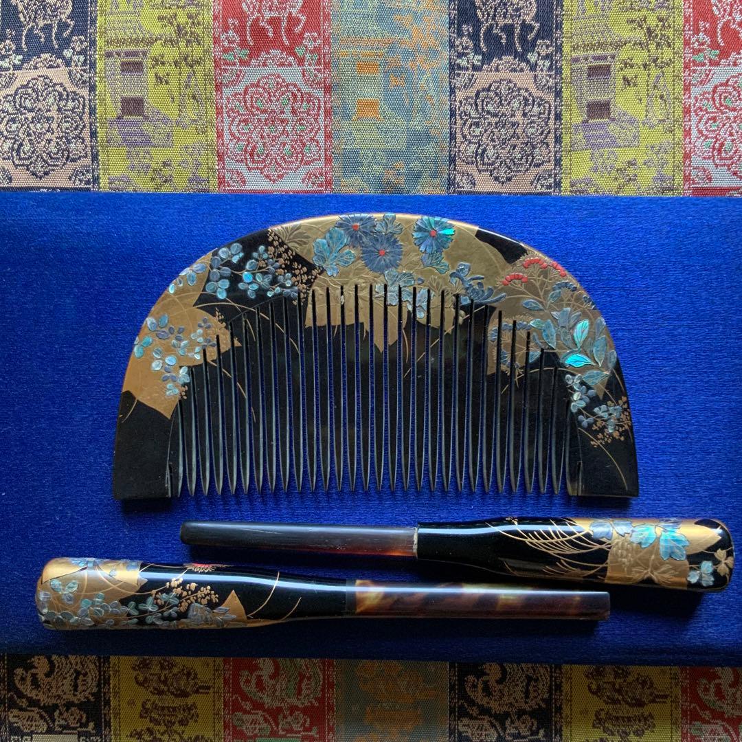 べっこう　 鼈甲 櫛 かんざし 簪　名古屋栄町柏本店￼箱付き