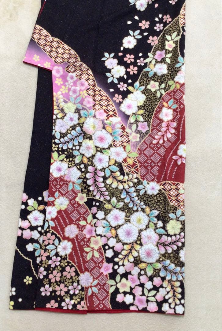 早い者勝ち❗️最安値中❗️お仕立て上り高級振袖　辻ヶ花　絞り　正絹　長襦袢サービス