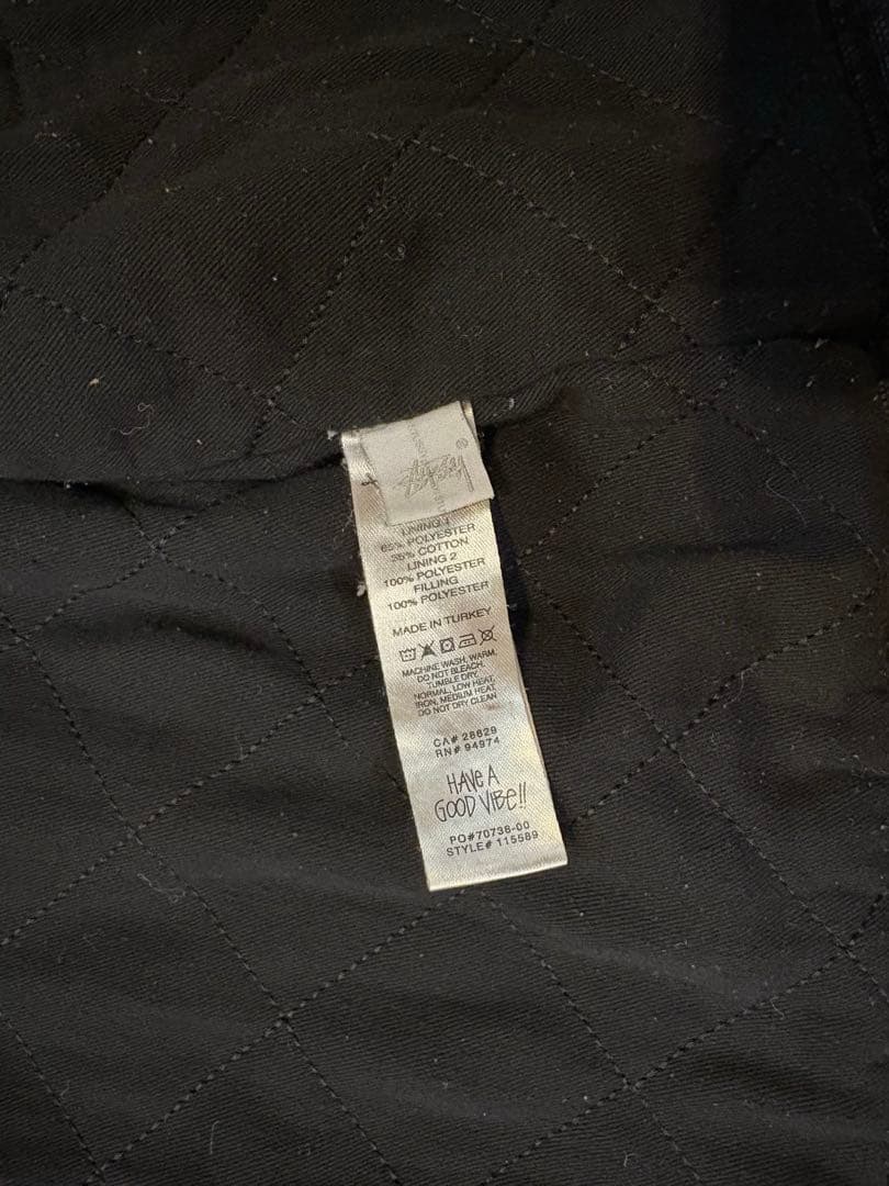 stussy washed canvas shop jacket 黒 ブラック