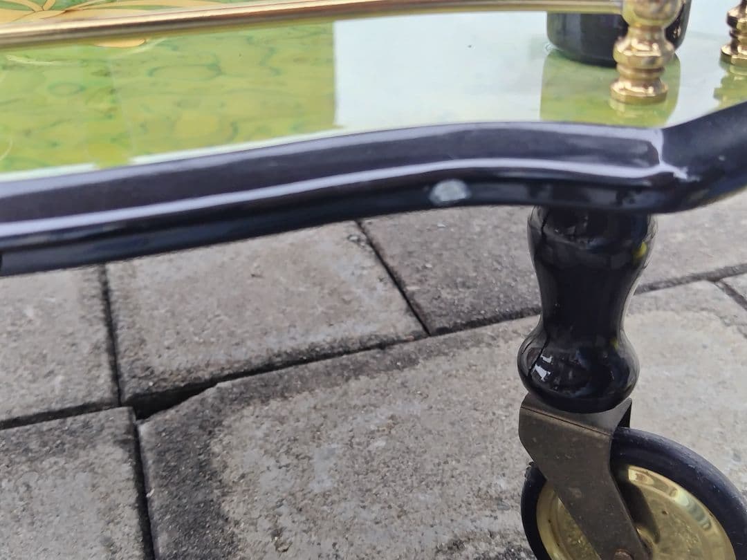 イタリア製 DOMANI ドマン　キャスター付　象嵌ワゴン　キッチンワゴン