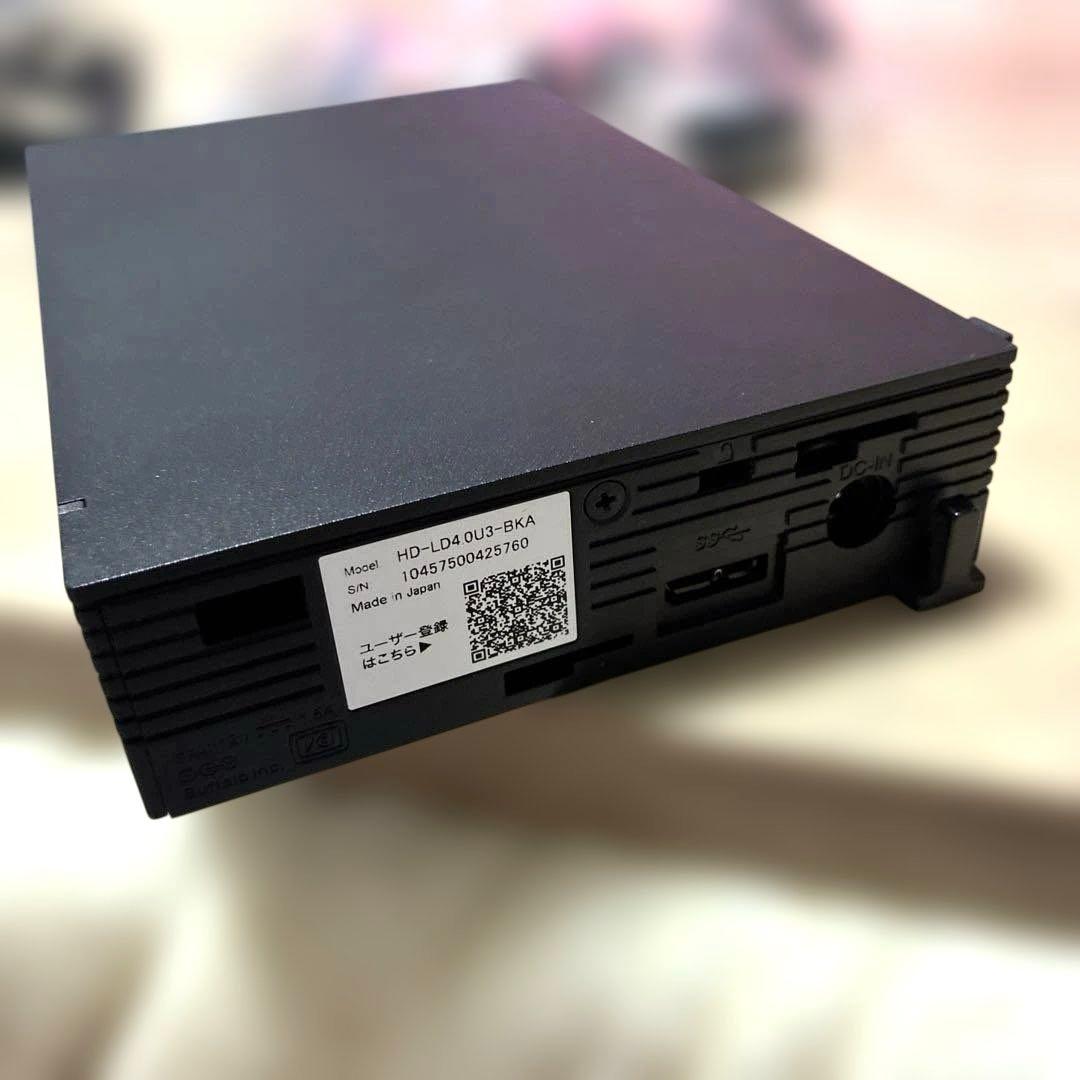 【美品】BUFFALO 外付けHDD 4TBハードディスク 送料無料