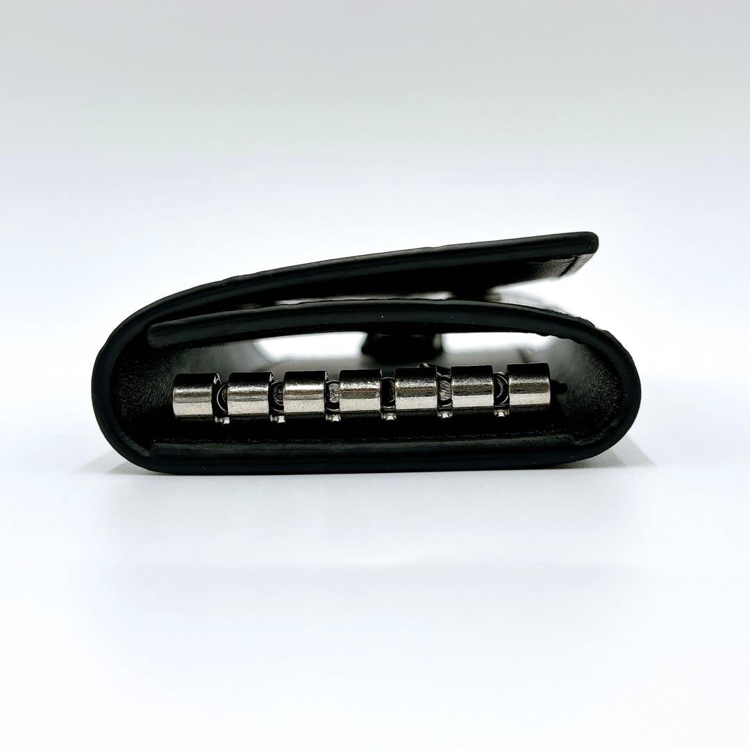 極美品＊ CELINE セリーヌ クロコ型押し レザー 6連キーケース ブラック