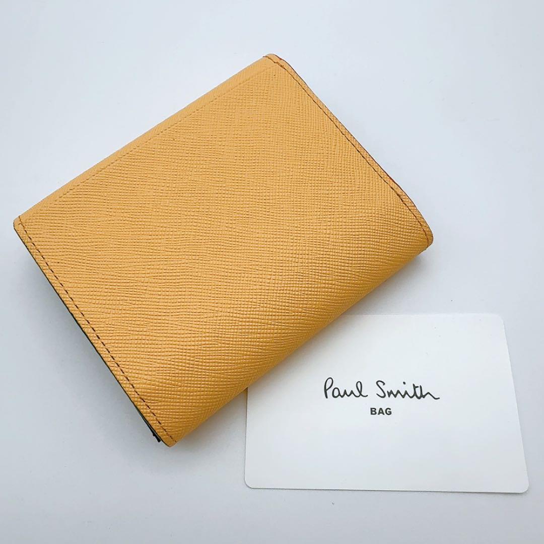 ポールスミス 二つ折り財布 サフィアーノレザー 新品 本革 バイカラー