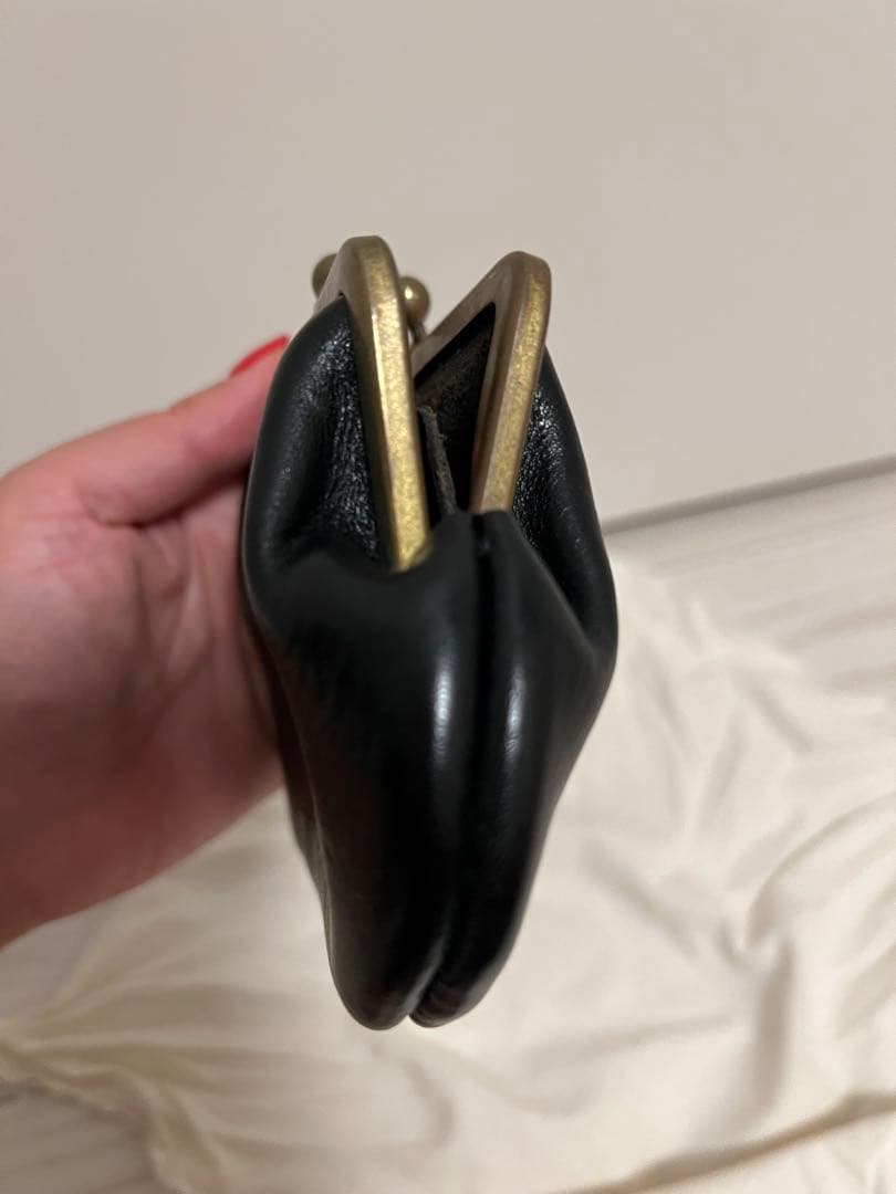 お値下げ　N25 黒のレザーがま口財布