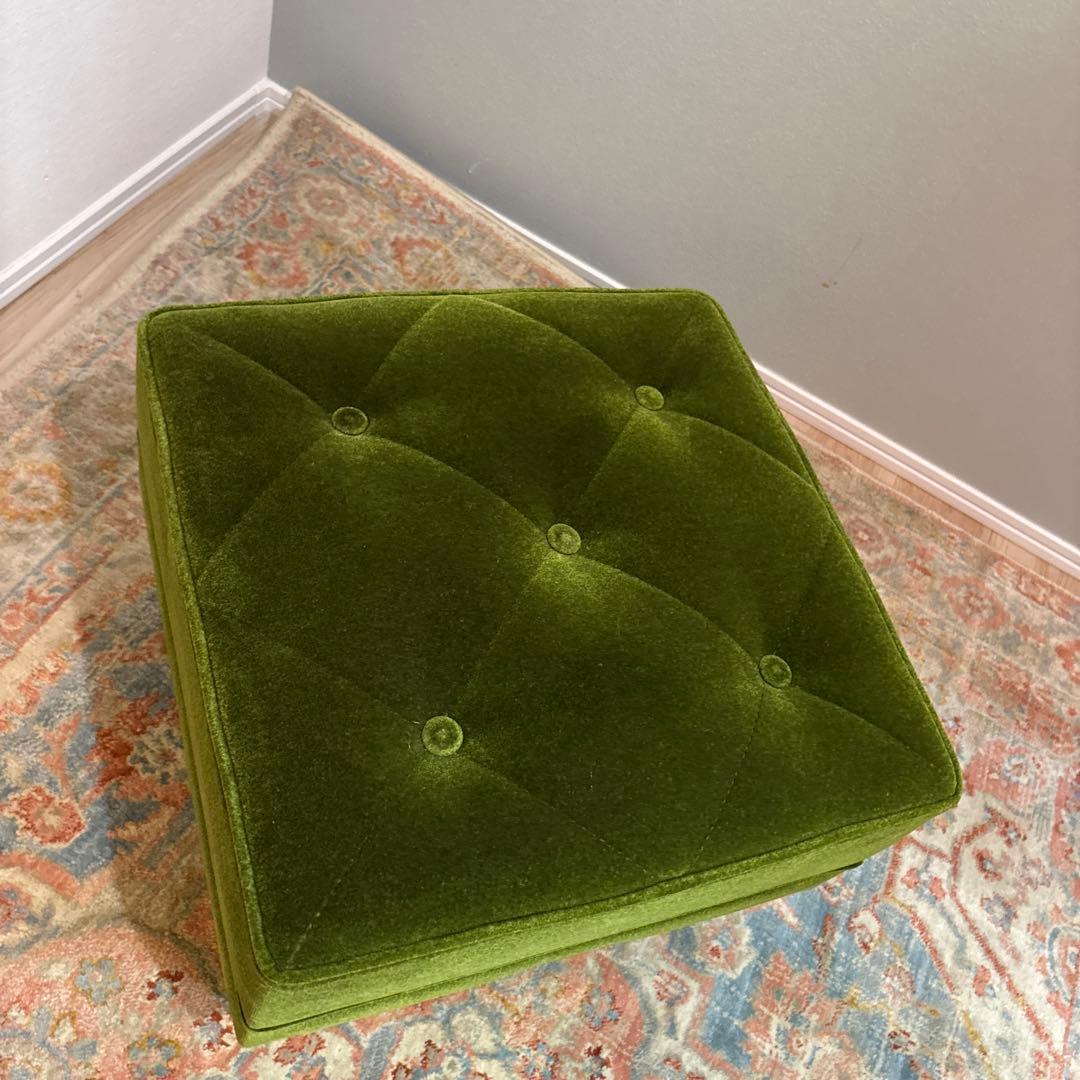 【良品】カリモク60 モケットグリーン オットマンX36206 QD