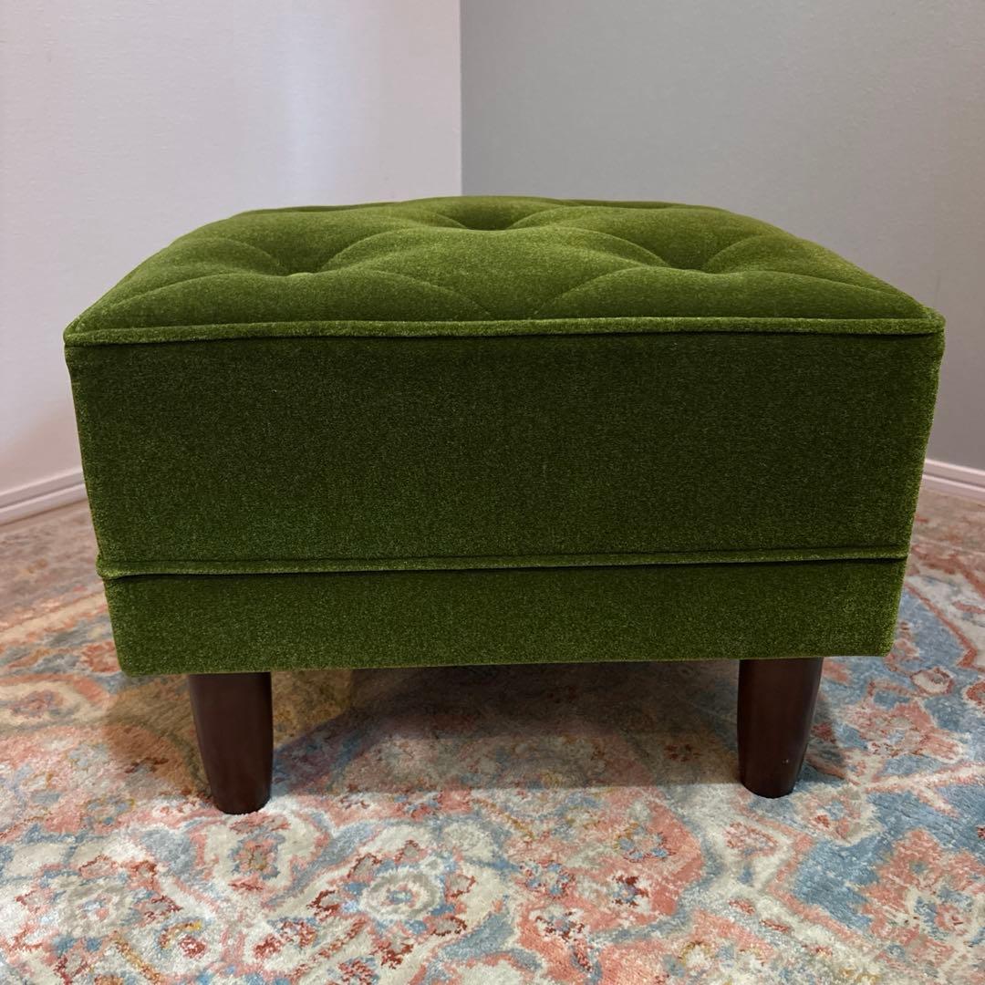 【良品】カリモク60 モケットグリーン オットマンX36206 QD