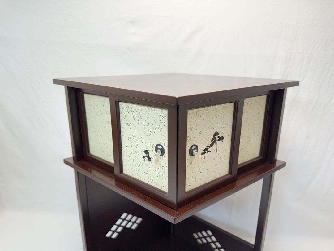 未使用 茶道具 淡々斎好み 徒然棚 溜塗 組立式 元箱