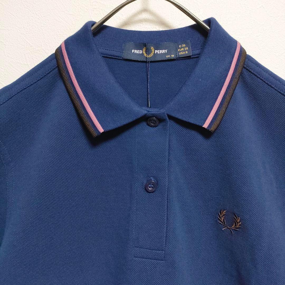 【未使用タグ付】フレッドペリー　ポロシャツ　G3600　刺繍ロゴ　レディース　M