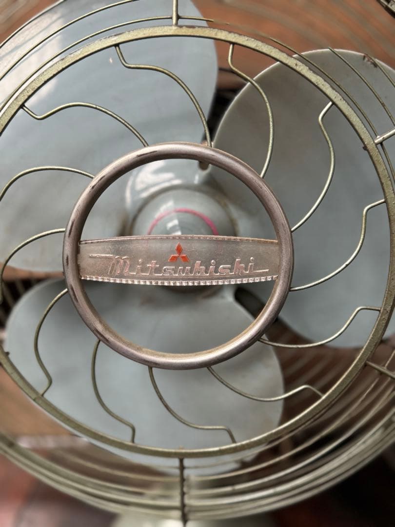 三菱 鉄製 扇風機 アンティーク 箱付き レトロ ビンテージ インテリア 76