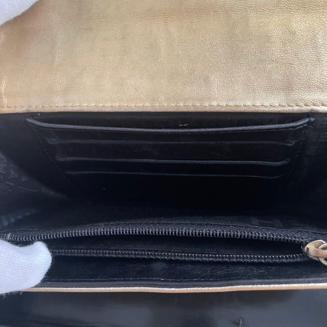 CHANEL シャネル アイコンライン 二つ折り 財布 ゴールド 金運UP