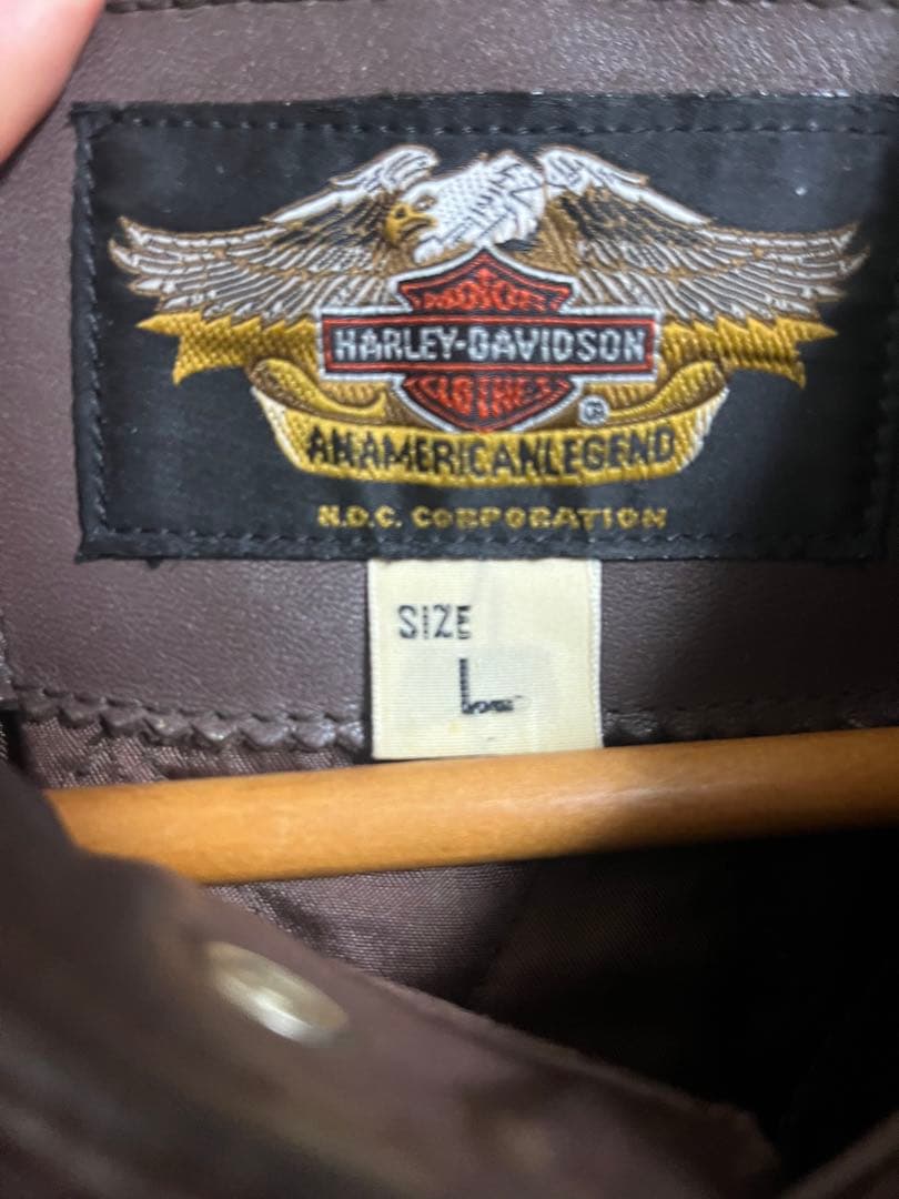 Harley-Davidson ブラウンシングルライダースジャケット L