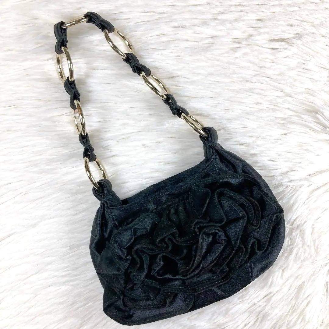 ✨激レア・美品✨ イヴサンローラン ハンドバッグ サテン パーティバッグ 花柄