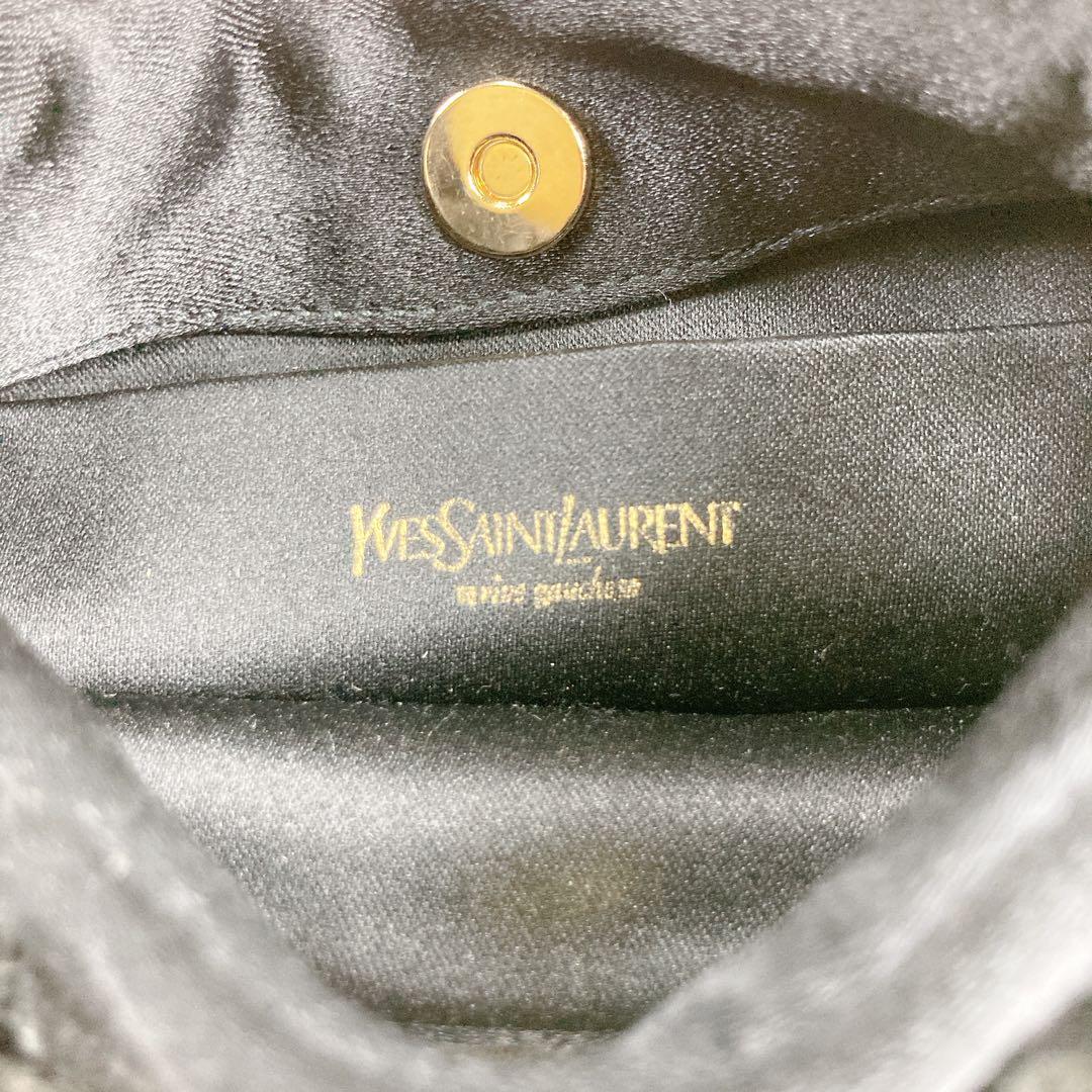 ✨激レア・美品✨ イヴサンローラン ハンドバッグ サテン パーティバッグ 花柄