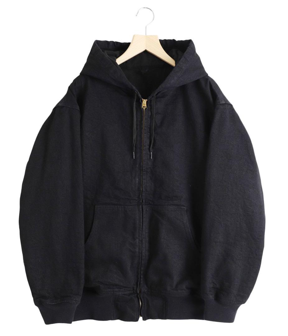 COMOLI ブラックデニム ジップパーカー サイズ1 25AW