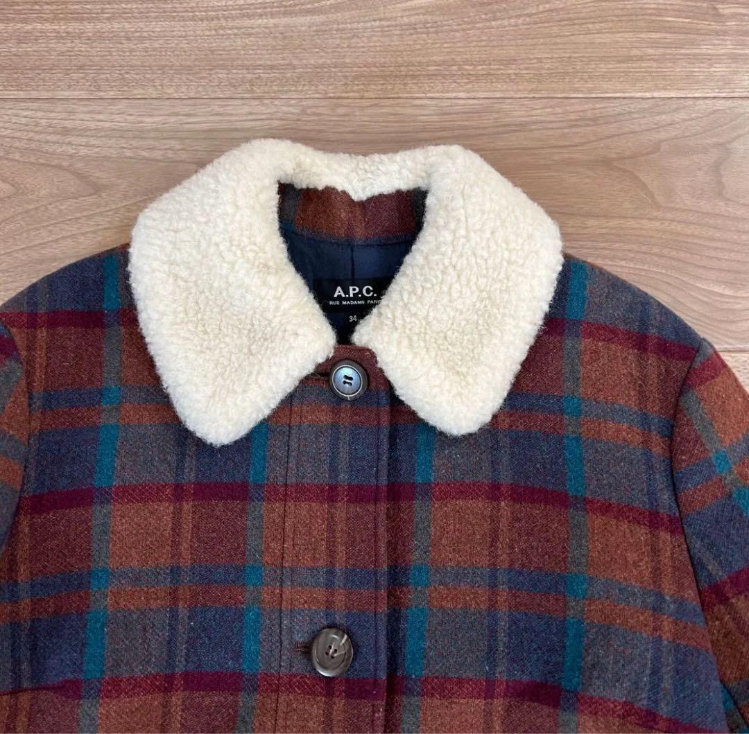 A.P.C.アーペーセーチェックロングコート