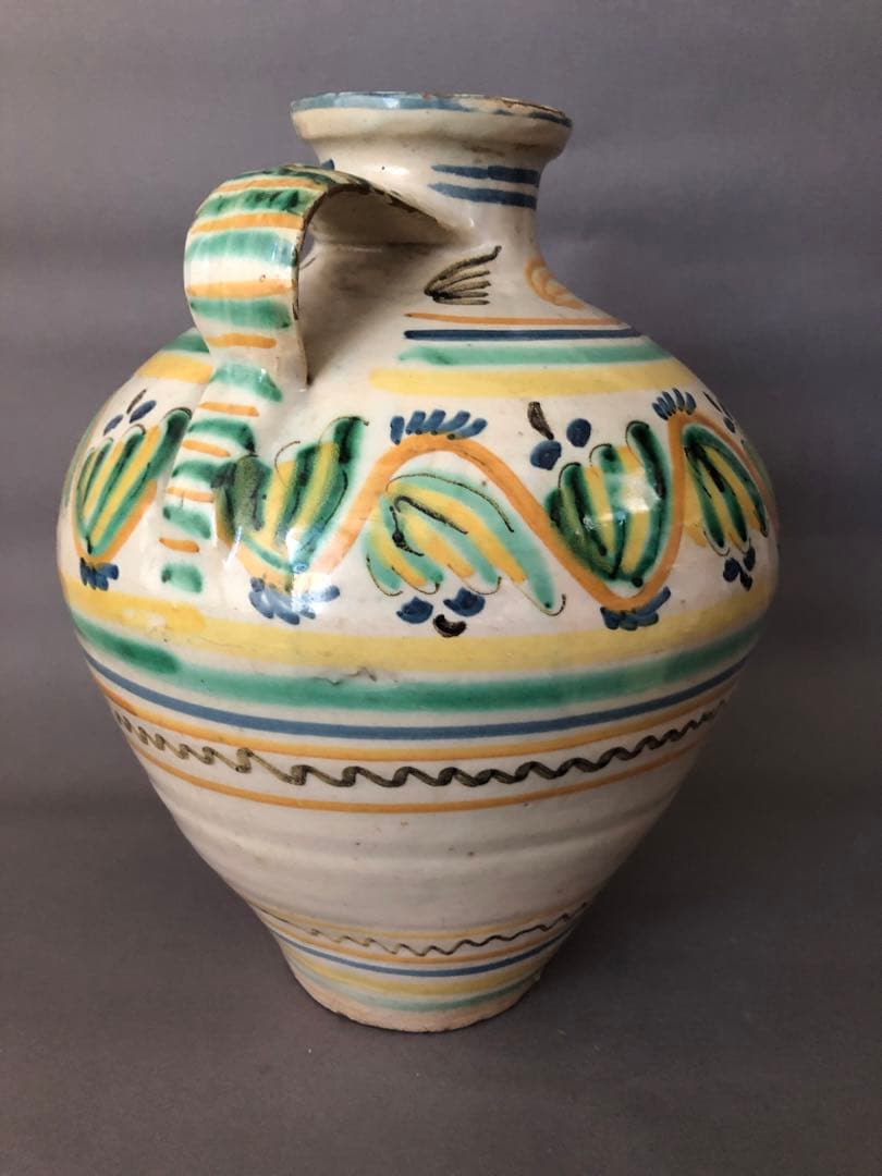 スペイン陶器　アンティーク　壺　水差し　ARZOBISPO