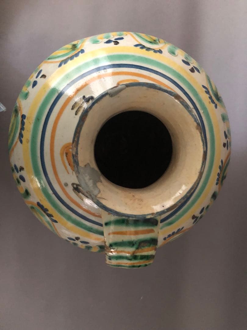 スペイン陶器　アンティーク　壺　水差し　ARZOBISPO