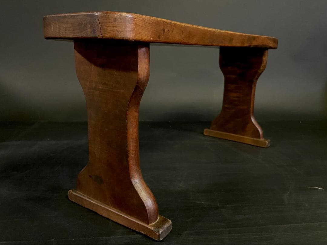 『母』 脇息 肘置 肘掛 木製 特大70cm 民藝 古民具 (E)