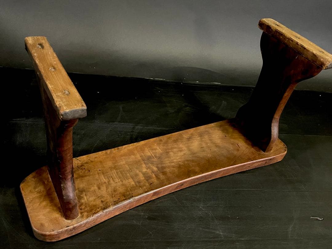 『母』 脇息 肘置 肘掛 木製 特大70cm 民藝 古民具 (E)