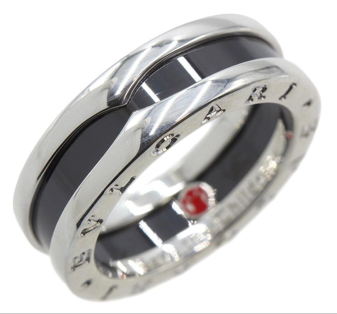 R2786 ブルガリ #53 SV925×黒セラミック B-zeroリング　指輪