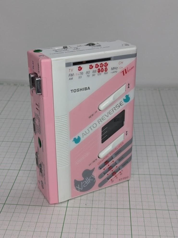 整備済み　東芝　KT-PS10　WALKY　アヒル柄　ラジオカセットウォークマン