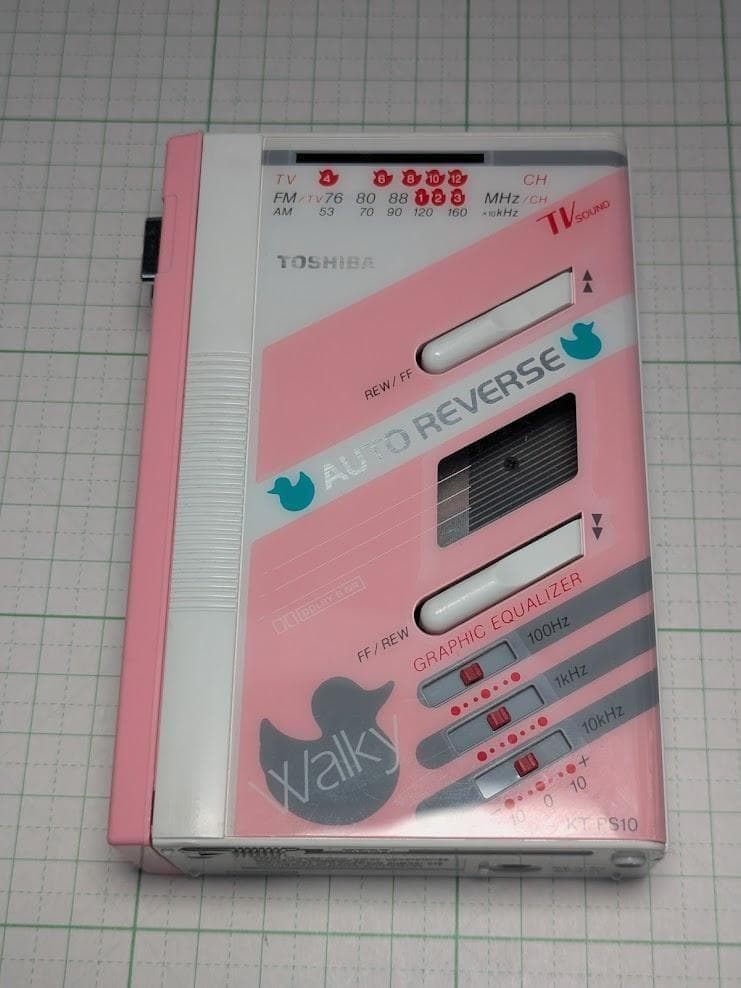 整備済み　東芝　KT-PS10　WALKY　アヒル柄　ラジオカセットウォークマン