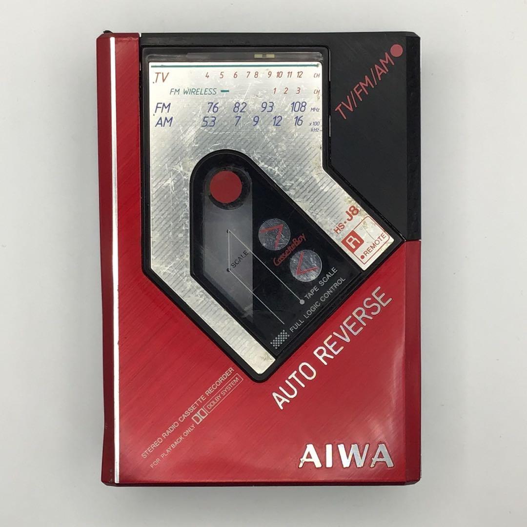 AIWA HS-J8 レッド アイワ カセットプレーヤー ジャンク
