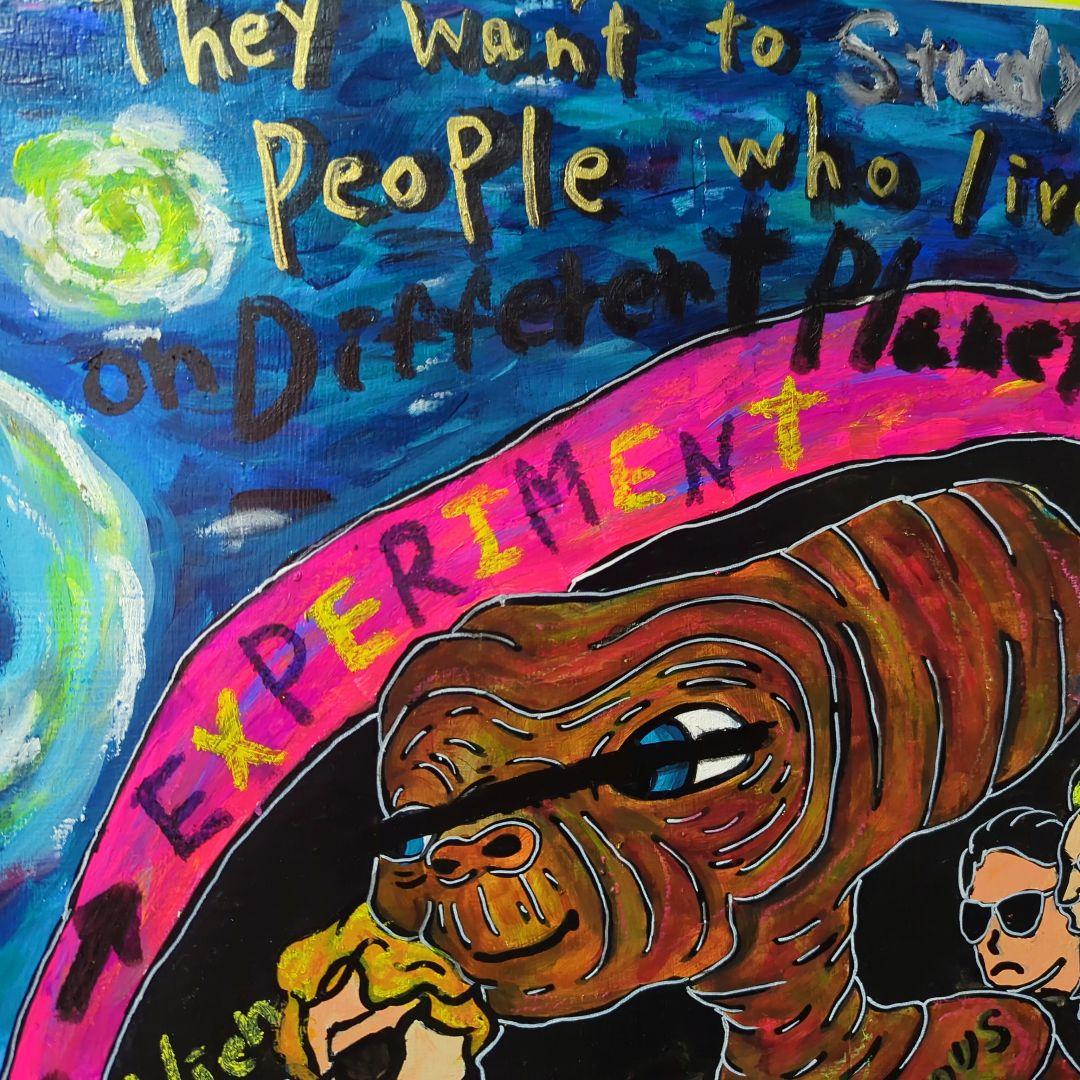 【一点物/SALE】Famous Alien-エリア51の実験台へ-【現代アート