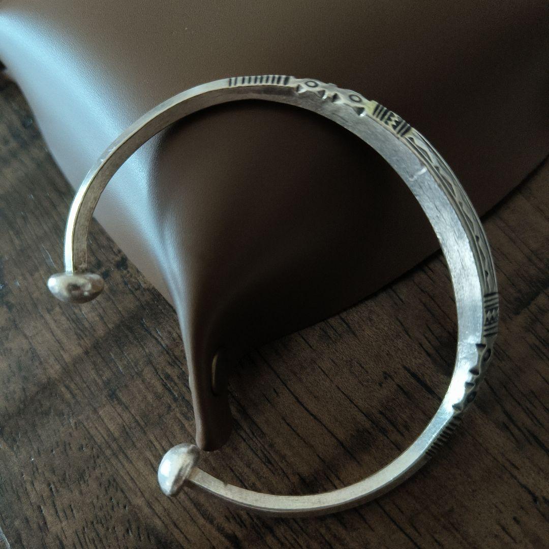 【新品】カレンシルバー バングル /カレン族 /シンプル/模様/高純度/ 25g