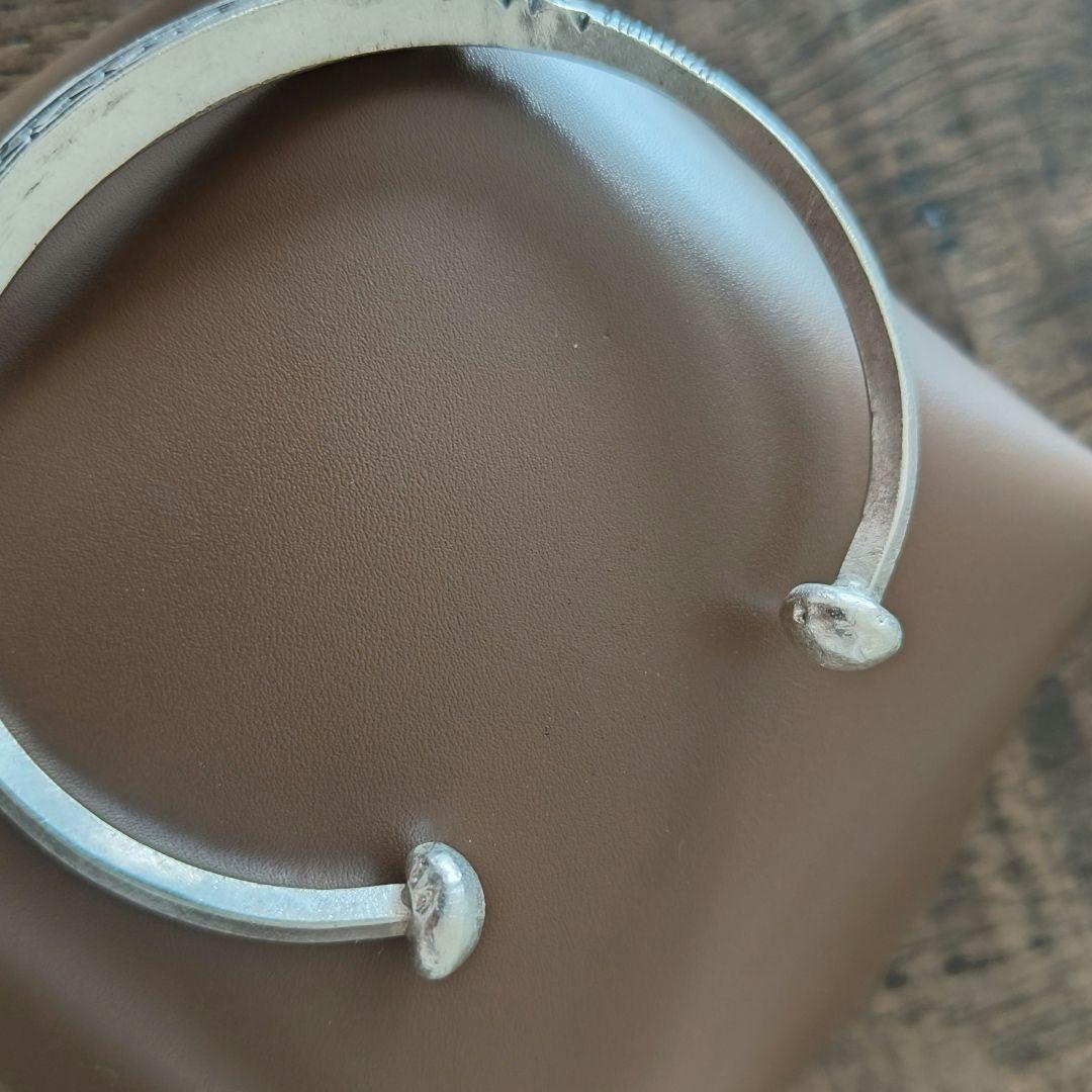 【新品】カレンシルバー バングル /カレン族 /シンプル/模様/高純度/ 25g