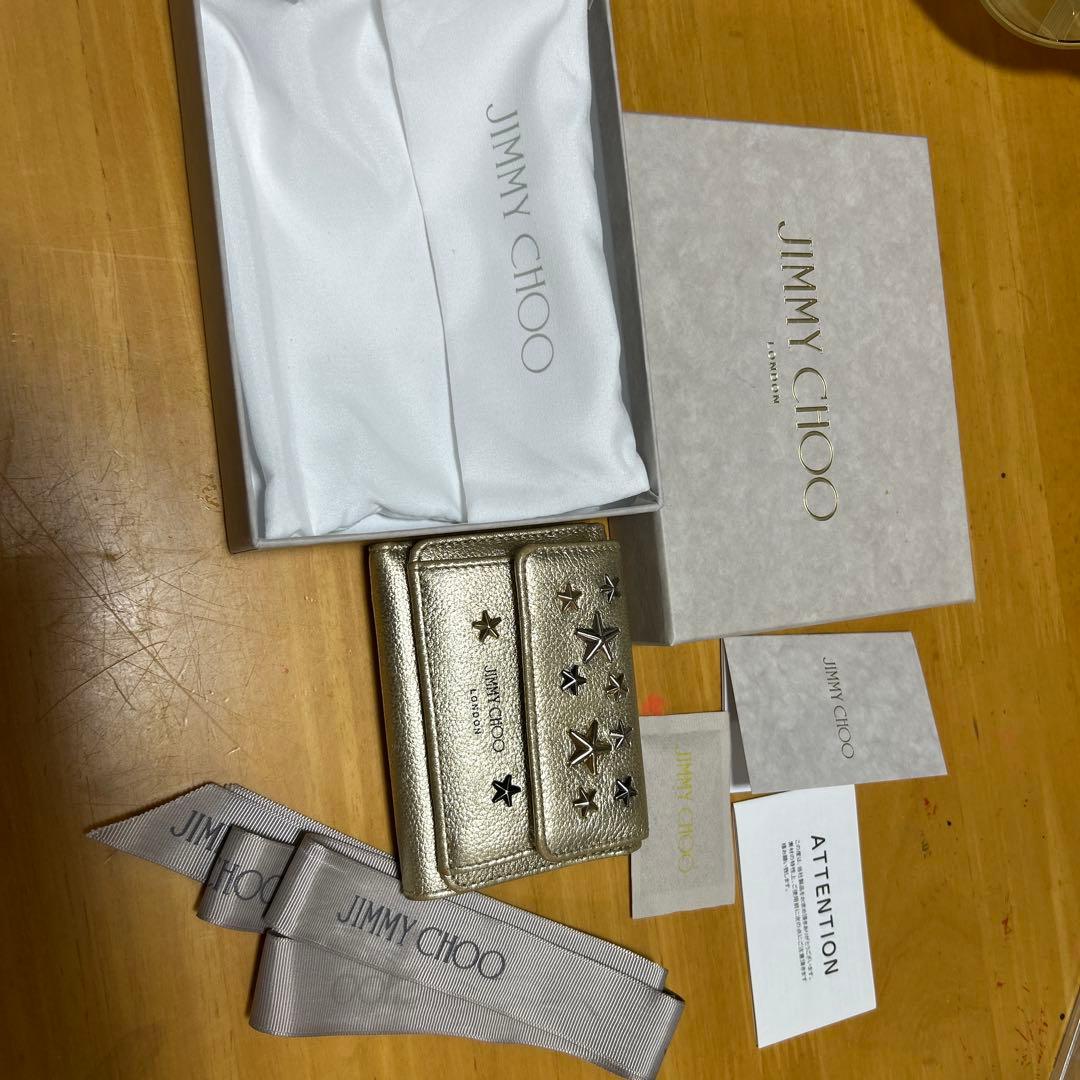 JIMMY CHOO☆三つ折り財布　ゴールド