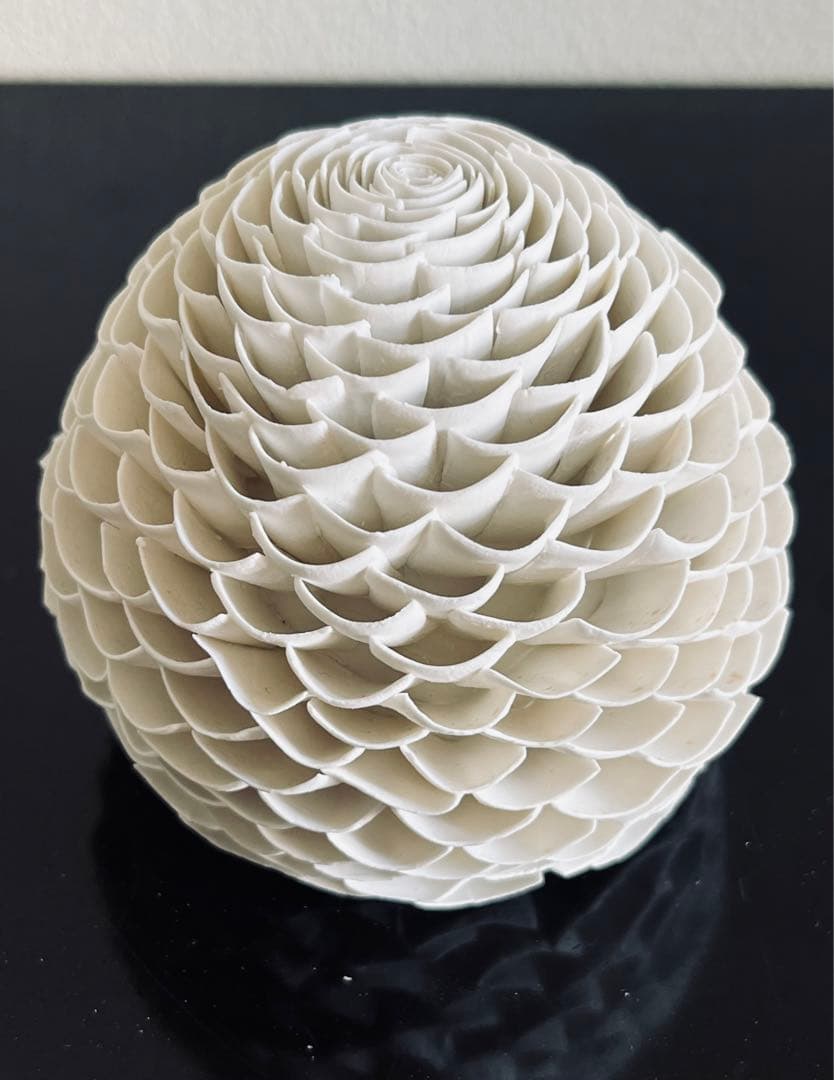 山元規子　オブジェ　陶ー卵殻ー　　（L）見立て　茶室飾　茶道　インテリア　アート