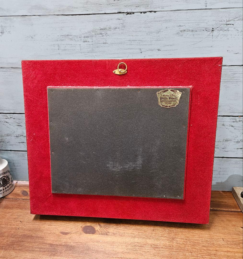 フランスアンティーク リモージュ エナメル絵画 陶器画 額装 P.Bonnet作