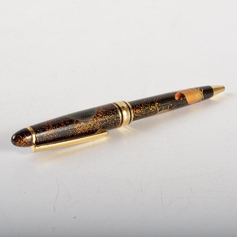 箔飾　高級　蒔絵兎文　ボールペン　木箱付　V　6024