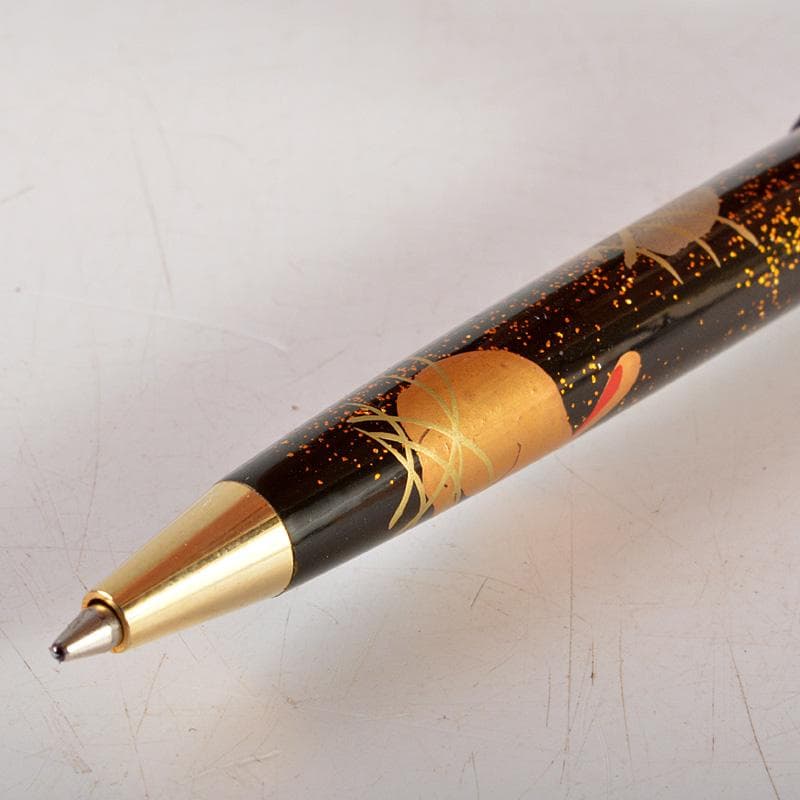 箔飾　高級　蒔絵兎文　ボールペン　木箱付　V　6024