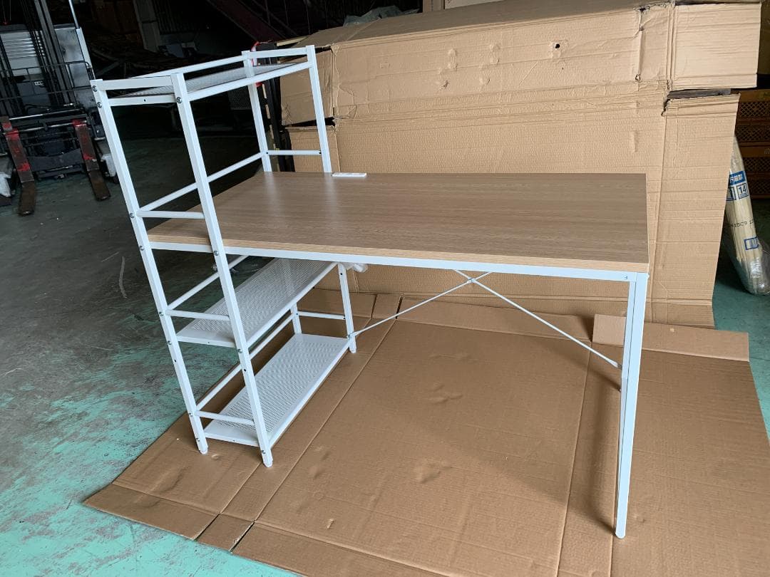 コンセント付き 収納ラック付き デスク 幅120MRPE-1260(WN/IV)