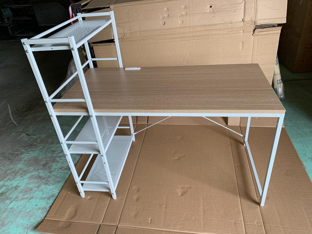 コンセント付き 収納ラック付き デスク 幅120MRPE-1260(WN/IV)