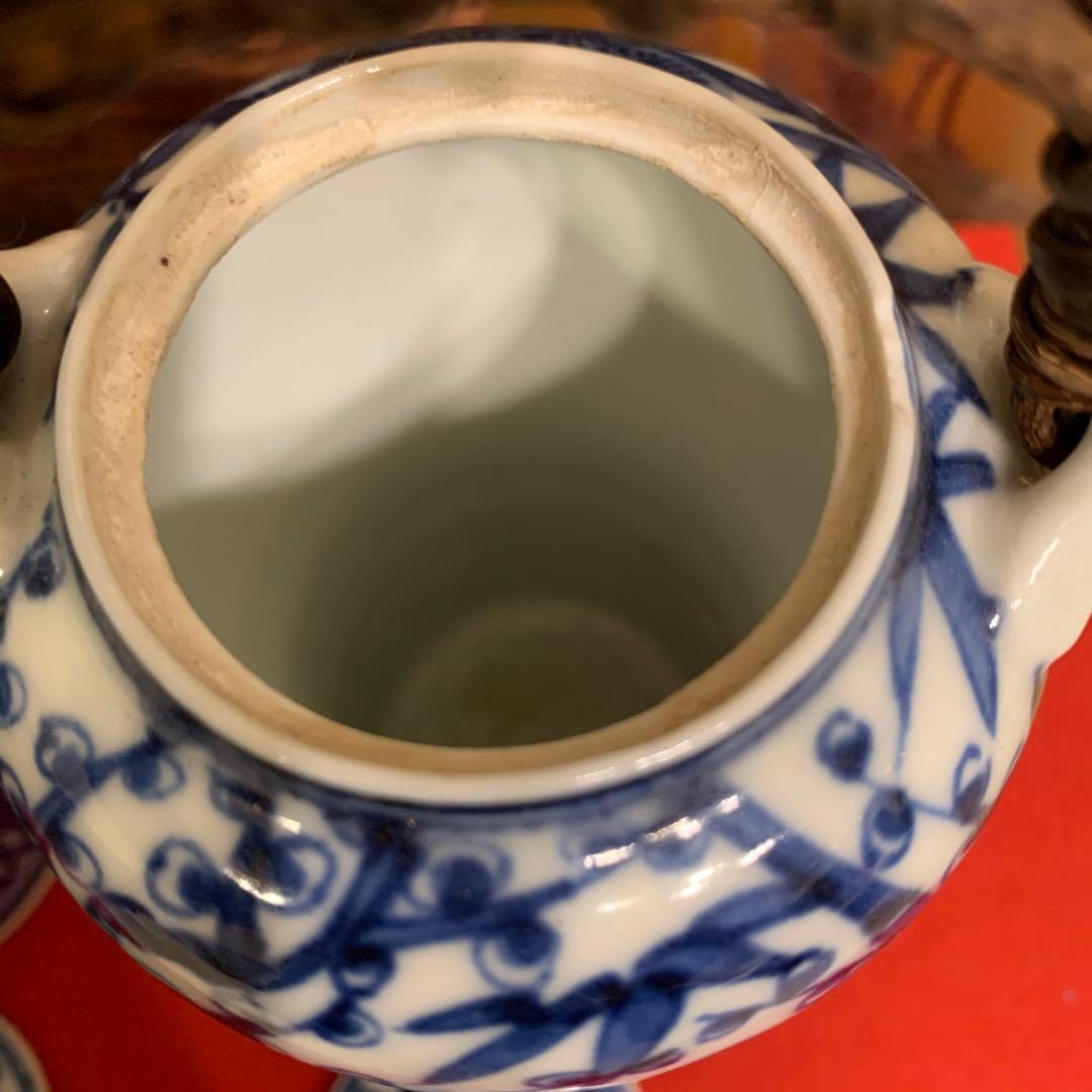 アンティーク　染附 酒注一对 古藤手 珍品 60