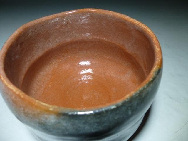 楽吉左衛門　七代　長入　赤茶碗／裏千家十四代　淡々斎極め箱／銘「曙峰」／仕覆